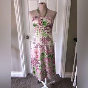 Lilly Pulitzer Strapless Floral Silk Dress